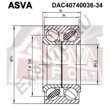 Подшипник ступичный передний 40x74x36x34 <b>ASVA DAC4074003634</b>