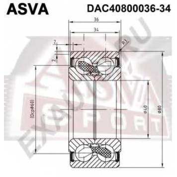 Подшипник ступичный <b>ASVA DAC4080003634</b>