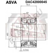 Снят с производства подшипник ступицы колеса (комплект) | перед прав/лев | <b>ASVA DAC42800045</b>