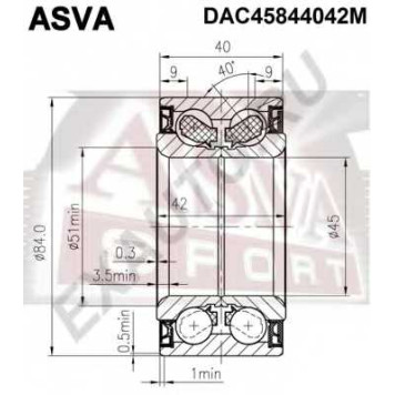 Подшипник ступичный с магнитным кольцом абс <b>ASVA DACM45844042</b>