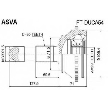 Шрус наружный 29x71.6x35 [12] <b>ASVA FTDUCA54</b>