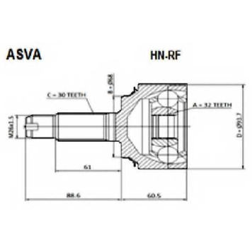 Шрус наружный 30х69х32 <b>ASVA HNRF</b>