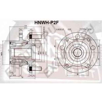 Ступица передняя (1021602226101200260094, китай) 12 <b>ASVA HNWHP2F</b>