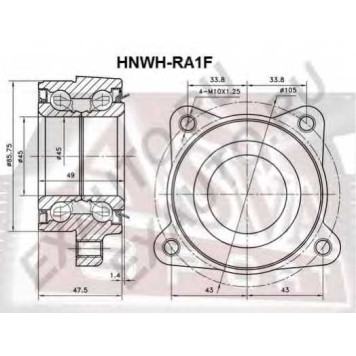 Подшипник передней ступицы <b>ASVA HNWHRA1F</b>