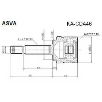Шрус наружный [12] <b>ASVA KACDA46</b>