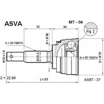Шрус внешний <b>ASVA MT-04</b>