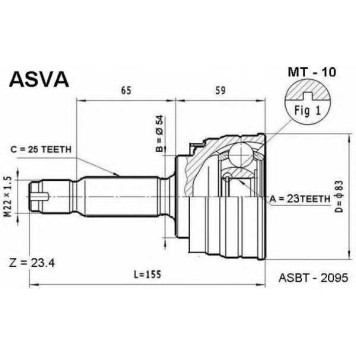 Снят с производства шрус внешний <b>ASVA MT-10</b>