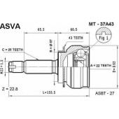 Шрус наружний 22X57X25 LANCER CEDIA CS2A,MIRAGE D' <b>ASVA MT37A43</b>