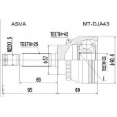 Шрус наружный 33x57x25 (10216022040213000214610, китай) 12 <b>ASVA MTDJA43</b>