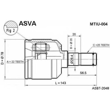 Шрус внутренний <b>ASVA MTIU-004</b>