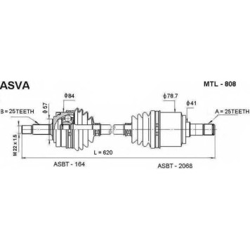 Привод левый (LANCER CS3A/CS5AR/CS6A/CS9A) , мин, остаток = 4,000 [12] <b>ASVA MTL808</b>