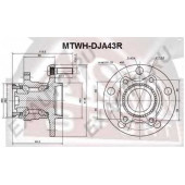 Снят с производства ступица колеса с ABS | зад прав/лев | <b>ASVA MTWH-DJA43R</b>