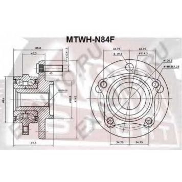 Ступица колеса | перед прав/лев | <b>ASVA MTWH-N84F</b>