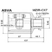 Шрус внутренний правый 36x48x29 [12] <b>ASVA MZIRCX7</b>