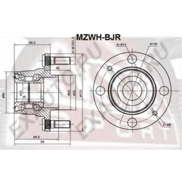Снят с производства ступица колеса | зад прав/лев | <b>ASVA MZWH-BJR</b>
