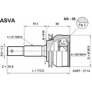 Шрус внешний <b>ASVA NS-35</b>