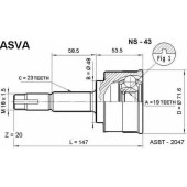 Шрус наружный 19x48x23 12 <b>ASVA NS43</b>