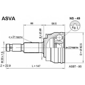 Снят с производства шрус внешний <b>ASVA NS-49</b>