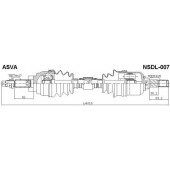 Привод левый 25x613.5x27 [12] <b>ASVA NSDL007</b>