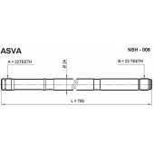 Полуось правая 22x705x22 [12] <b>ASVA NSH006</b>