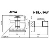 Шрус внутренний левый 12 <b>ASVA NSILJ10W</b>