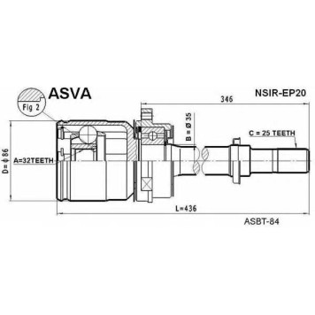 Шрус внутренний правый 32x40x25 [12] <b>ASVA NSIREP20</b>