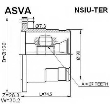 Шрус внутренний 27x126 [12] <b>ASVA NSIUTER</b>