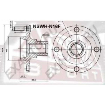 Ступица [12] <b>ASVA NSWHN16F</b>
