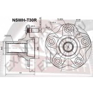 Ступица 12 <b>ASVA NSWHT30R</b>