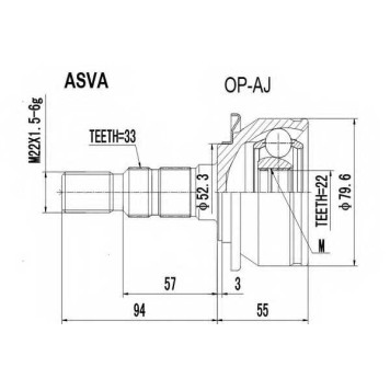 Снят с производства шрус внешний <b>ASVA OP-AJ</b>