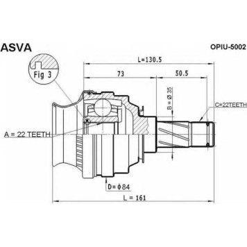 Шрус внутренний <b>ASVA OPIU-5002</b>