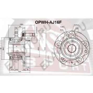 Ступица колеса | перед прав/лев | <b>ASVA OPWH-AJ16F</b>