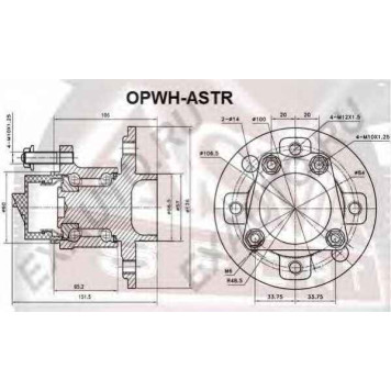 Ступица колеса с ABS | зад прав/лев | <b>ASVA OPWH-ASTR</b>