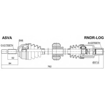 Привод правый 23x794x21 [12] <b>ASVA RNDRLOG</b>