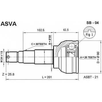 Шрус внешний <b>ASVA SB-04</b>