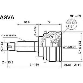 Шрус внешний <b>ASVA SB-09</b>