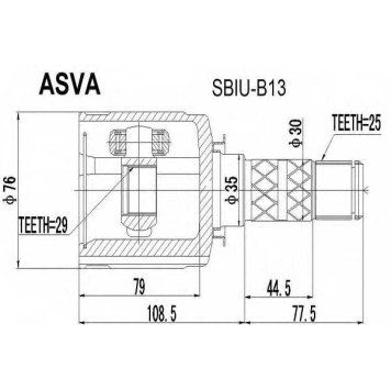 Шрус внутренний 29x35x25 12 <b>ASVA SBIUB13</b>