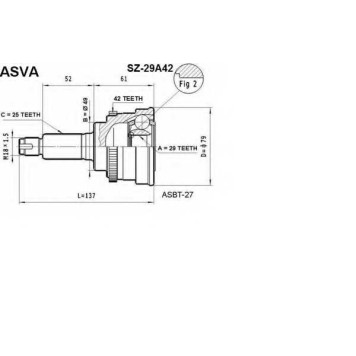Шрус наружный 12 <b>ASVA SZ29A42</b>