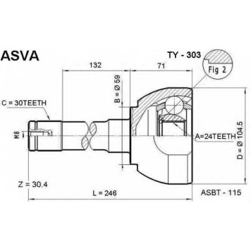 Шрус гарантия 12 месяцев 12 <b>ASVA TY303</b>