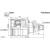 Шрус внутренний левый 23x44x23 [12] <b>ASVA TYIDRAV4</b>