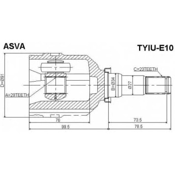 Шрус внутренний 29х34х23 [12] <b>ASVA TYIUE10</b>