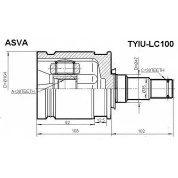 Шрус внутренний 30x47x30 <b>ASVA TYIULC100</b>