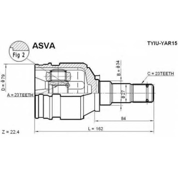 Шрус внутренний 23x34x23 12 <b>ASVA TYIUYAR15</b>