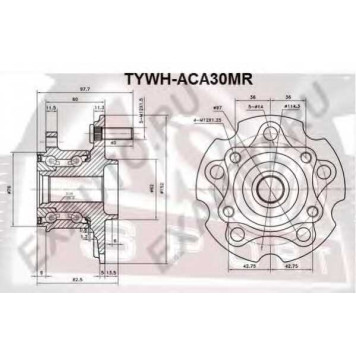 Ступица задняя с магнитным кольцом абс <b>ASVA TYWHACA30MR</b>