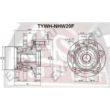 Ступица передняя 12 <b>ASVA TYWHNHW20F</b>