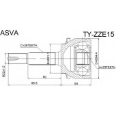 Шрус наружный 23X61X26 [12] <b>ASVA TYZZE15</b>