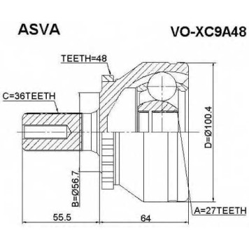 Шрус [12] <b>ASVA VOXC9A48</b>