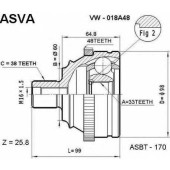 Шрус наружный 33x60x38 <b>ASVA VW018A48</b>