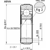 Снят с производства шрус внутренний <b>ASVA VWIU-5016</b>