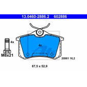 Колодки тормозные дисковые для AUDI A4, A6, ALLROAD, TT / SKODA OCTAVIA / VW BORA, GOLF, NEW BEETLE, POLO <b>ATE 13.0460-2886.2 / 602886</b>
